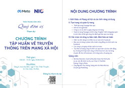 CHƯƠNG TRÌNH TẬP HUẤN VỀ TRUYỀN THÔNG TRÊN MẠNG XÃ HỘI