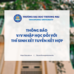 Thông báo v/v nhập học đối với thí sinh trúng tuyển theo phương thức xét tuyển kết hợp