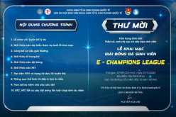 |THƯ MỜI THAM DỰ LỄ KHAI MẠC GIẢI BÓNG ĐÁ SINH VIÊN KHOA KINH TẾ VÀ KINH DOANH QUỐC TẾ “E - CHAMPIONS LEAGUE 2024”|