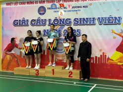 CHÚC MỪNG SINH VIÊN TRẦN HUYỀN TRANG – LỚP K60LXI1, VIỆN KINH DOANH QUỐC TẾ VÀ LOGISTICS – ĐẠT GIẢI NHÌ ĐƠN NỮ TẠI GIẢI CẦU LÔNG SINH VIÊN TRƯỜNG ĐẠI HỌC THƯƠNG MẠI 2025